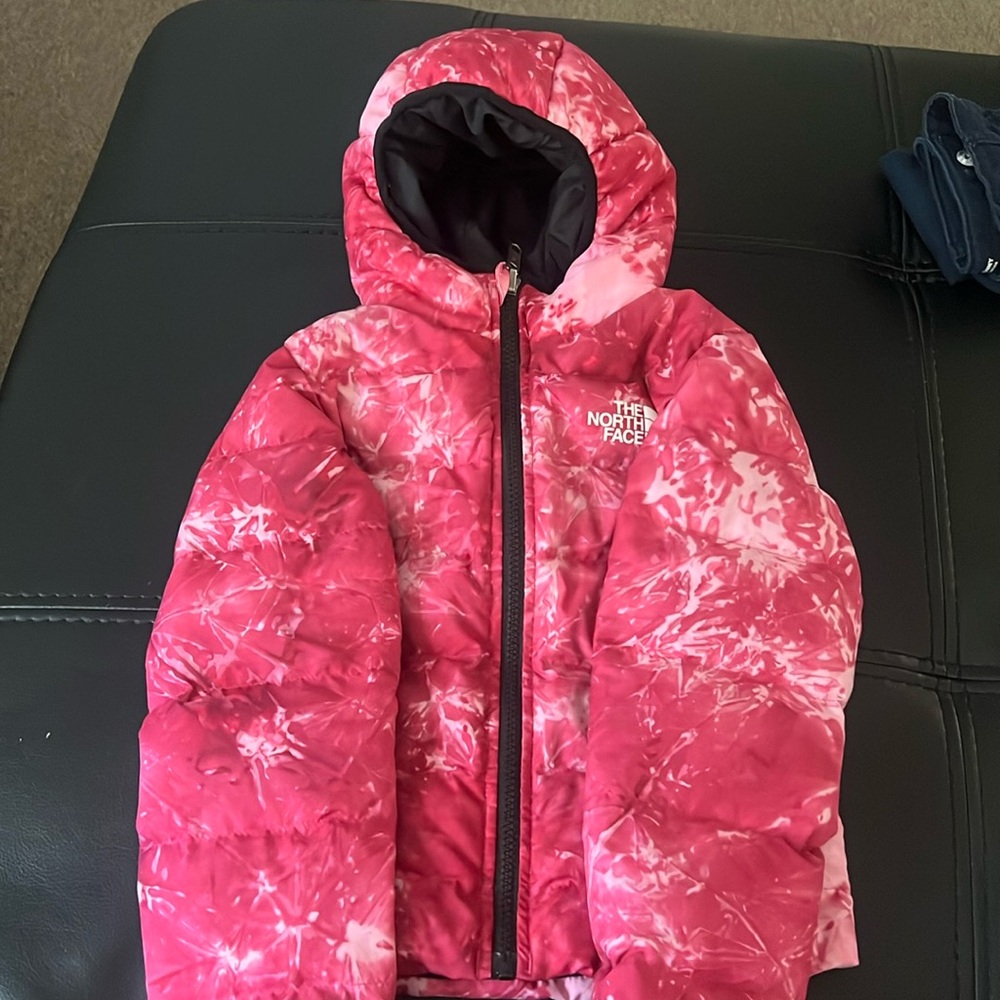 Girls Size XS reversible North Face coat